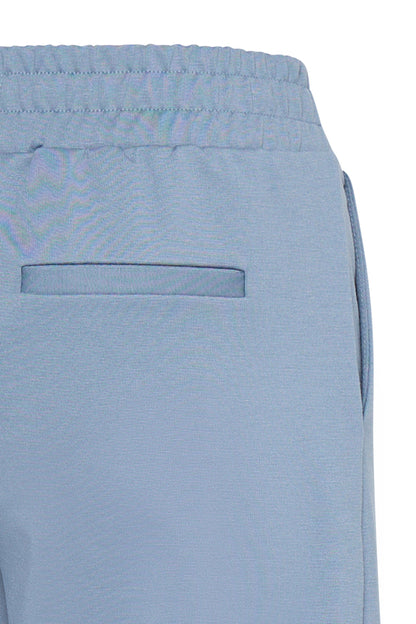 Jersey Wide Leg Cropped Trouser - Blue Mirage