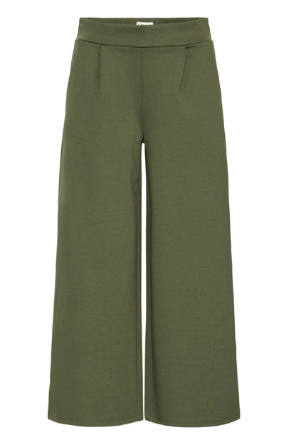 Jersey Wide Leg Cropped Trouser - Rifle Green
