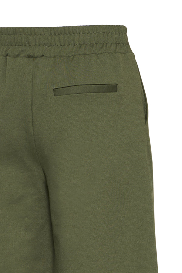 Jersey Wide Leg Cropped Trouser - Rifle Green