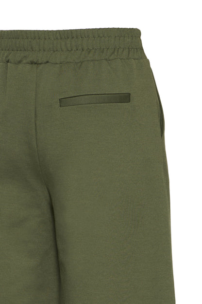 Jersey Wide Leg Cropped Trouser - Rifle Green