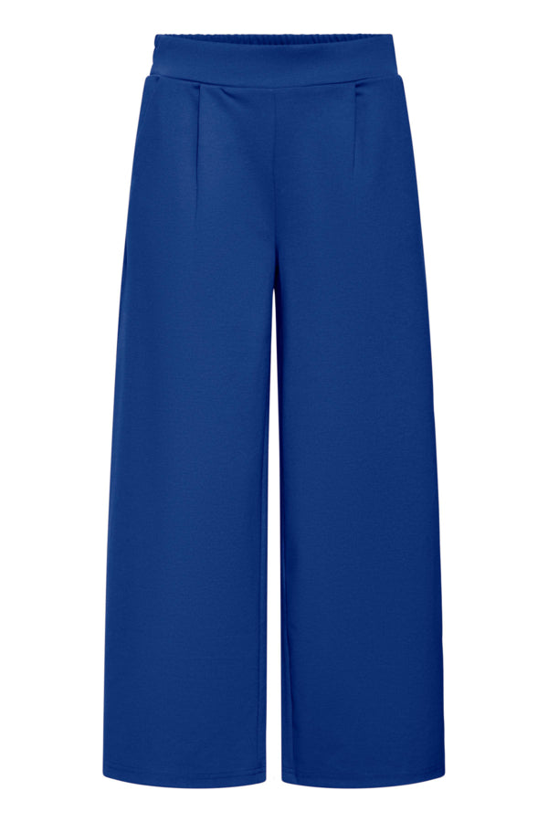 Jersey Wide Leg Cropped Trouser - Royal Blue