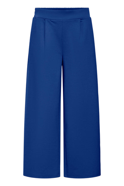 Jersey Wide Leg Cropped Trouser - Royal Blue