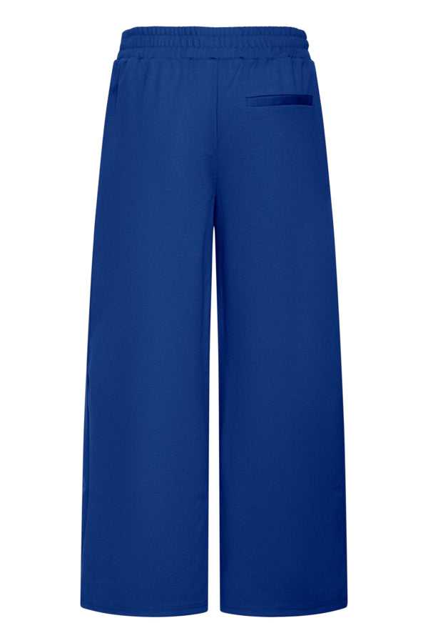 Jersey Wide Leg Cropped Trouser - Royal Blue