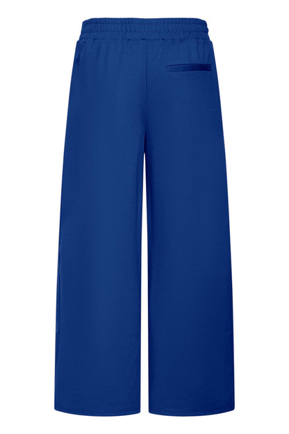 Jersey Wide Leg Cropped Trouser - Royal Blue