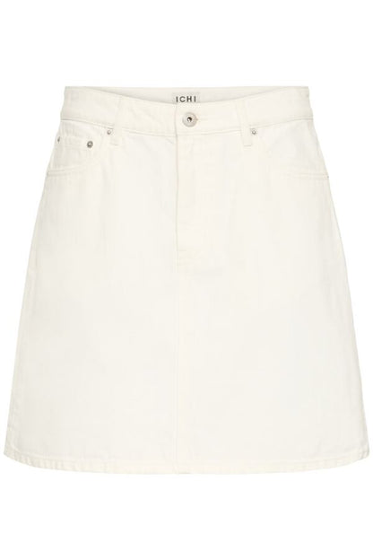 White Denim Mini Skirt