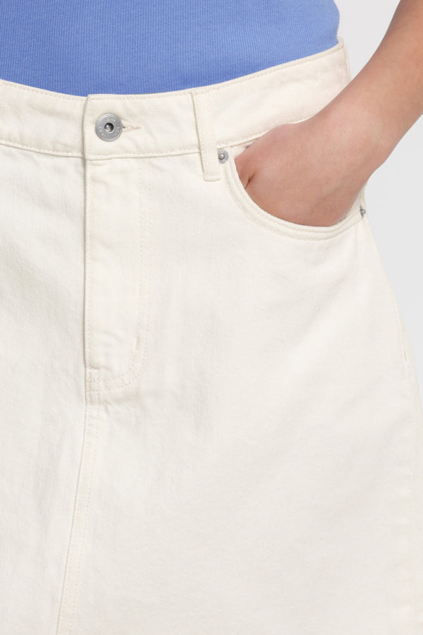 White Denim Mini Skirt