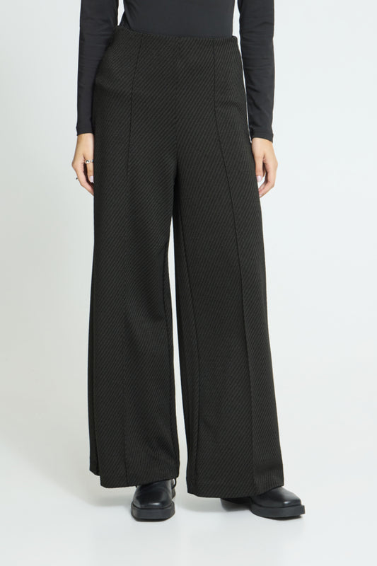 Rib Wide Leg Trouser