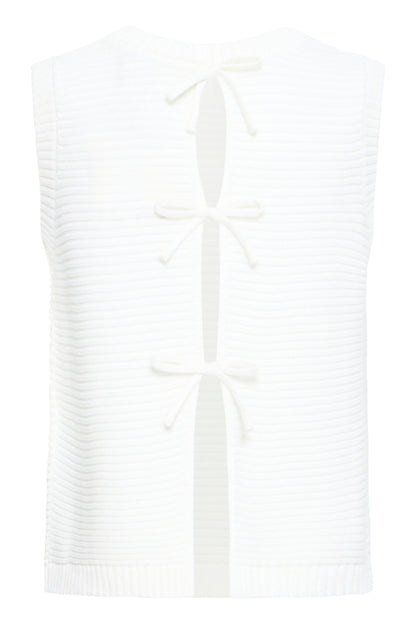Cotton Knit Tie Back Tank Top
