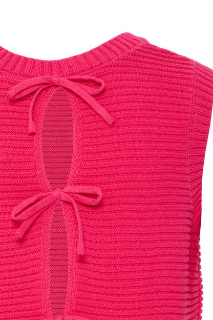Cotton Knit Tie Back Tank Top