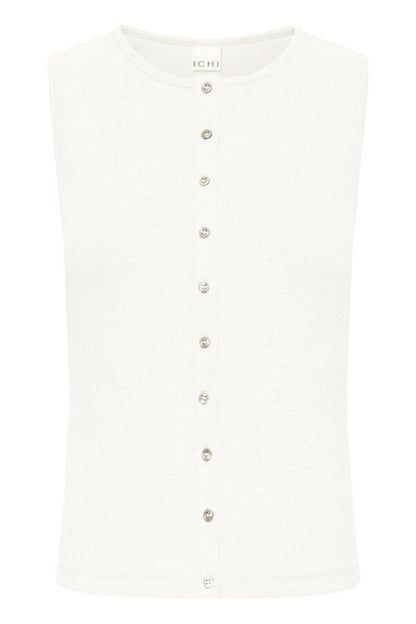 Ribbed Button Up Vest Top