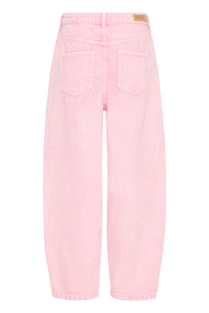 Acid Wash Pink Barrel Leg Jeans