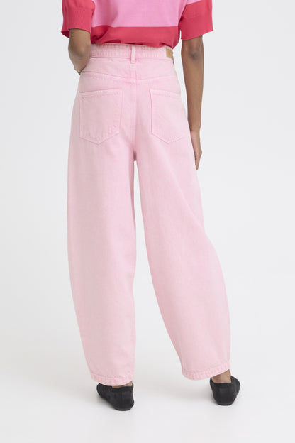 Acid Wash Pink Barrel Leg Jeans