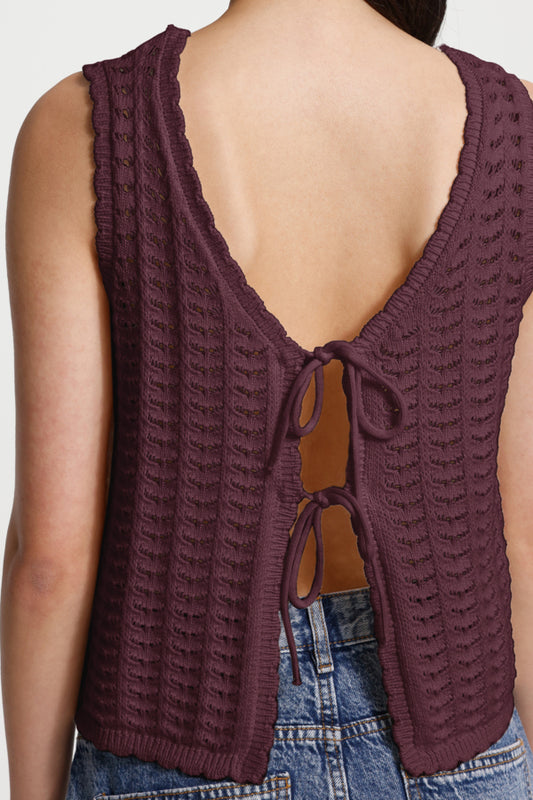 Crochet Tie Back Top