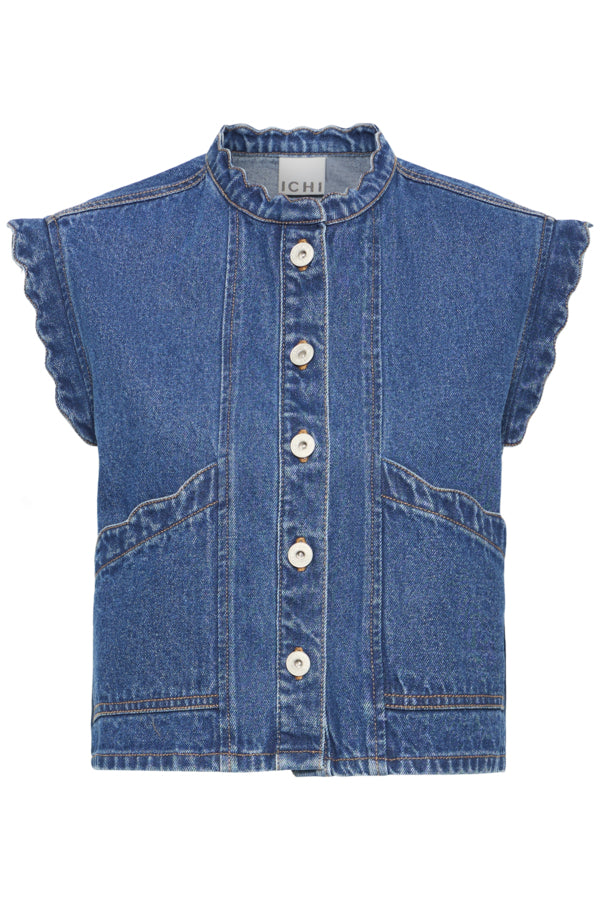 Denim Scallop Waistcoat