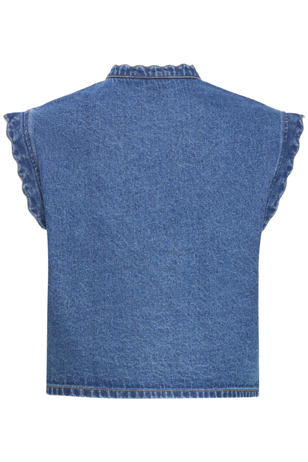 Denim Scallop Waistcoat