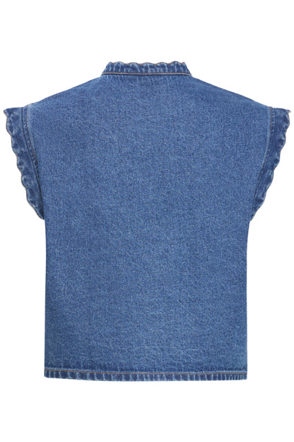 Denim Scallop Waistcoat