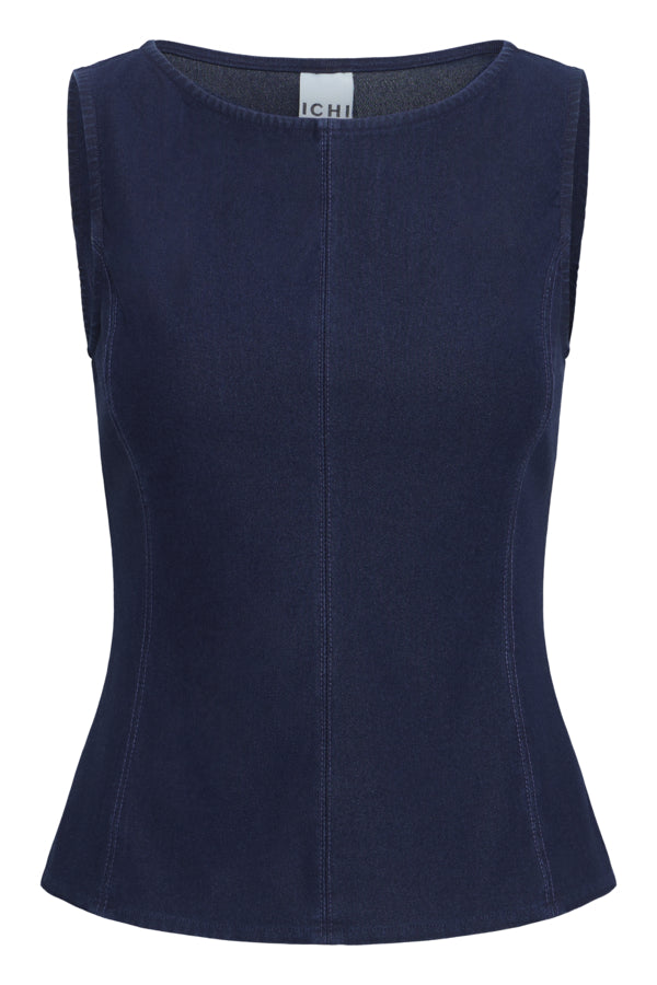 Sleeveless Jersey Denim Top