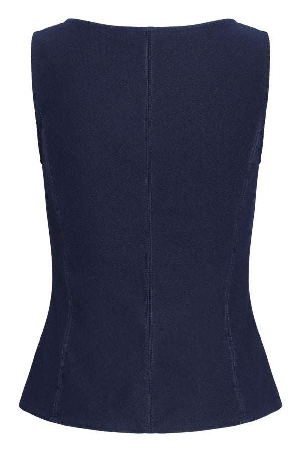Sleeveless Jersey Denim Top