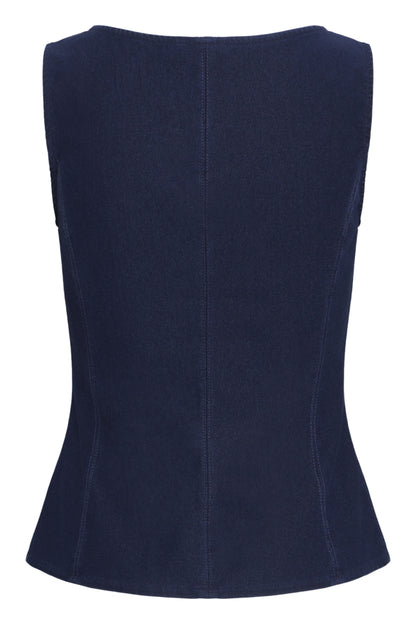 Sleeveless Jersey Denim Top