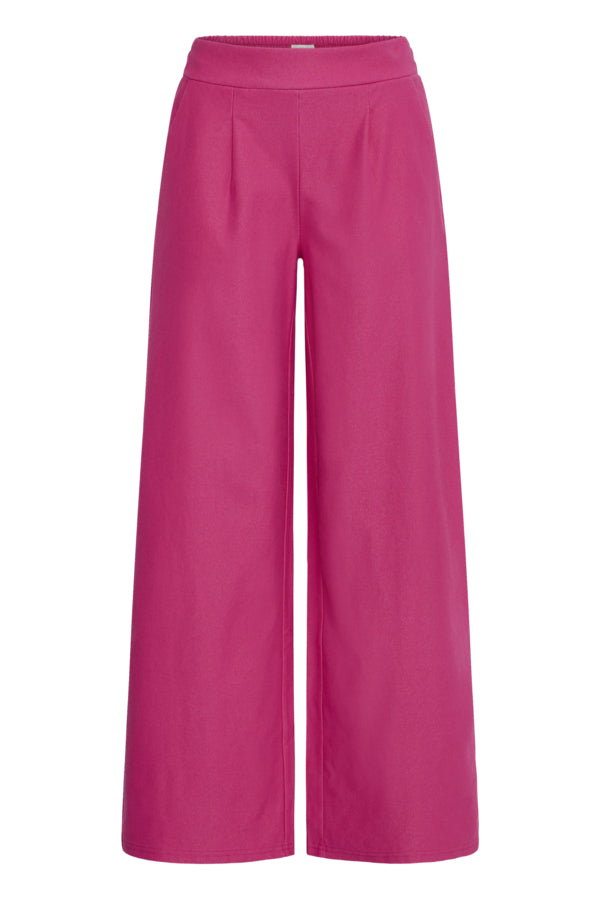 Pink Jersey Denim Wide Leg Trouser