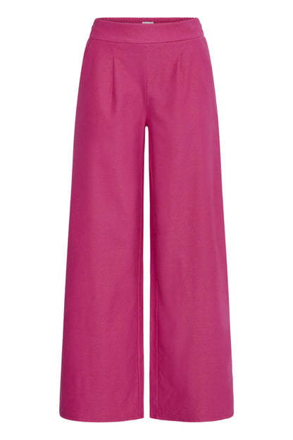 Pink Jersey Denim Wide Leg Trouser