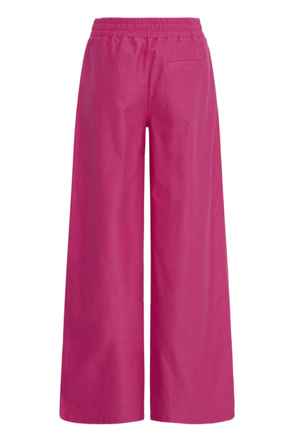 Pink Jersey Denim Wide Leg Trouser