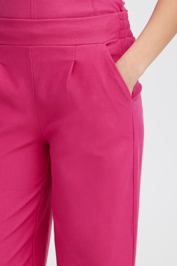 Pink Jersey Denim Wide Leg Trouser