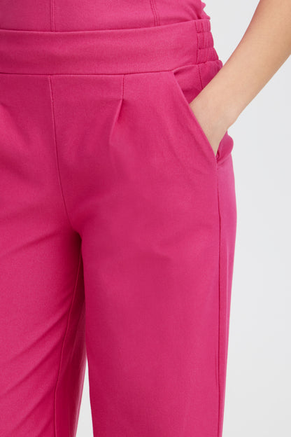 Pink Jersey Denim Wide Leg Trouser