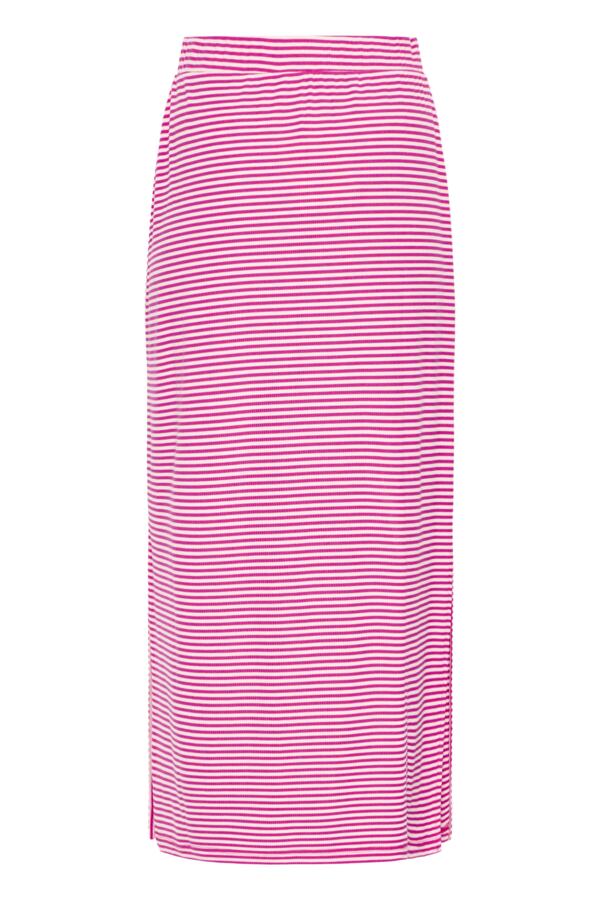 Ribbed Stripe Midi Skirt