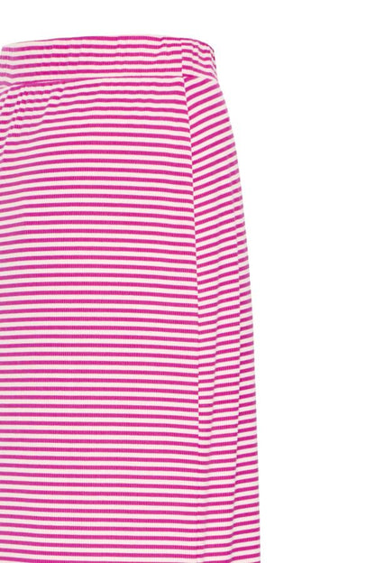 Ribbed Stripe Midi Skirt