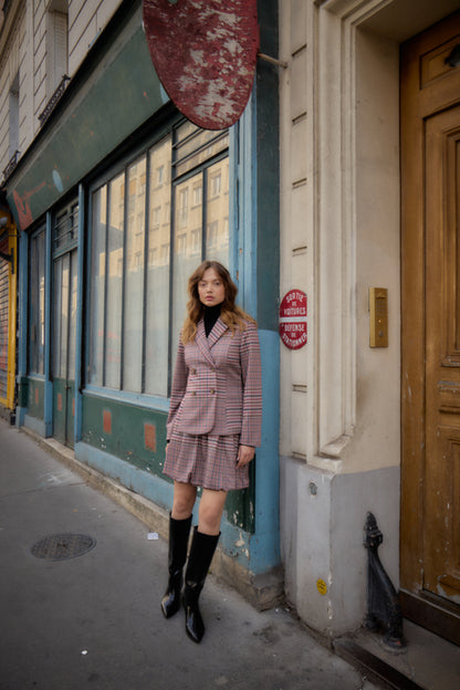 Tweed Print Bubble Hem Skirt