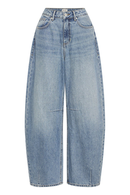 Classic Denim Barrel Leg Jeans