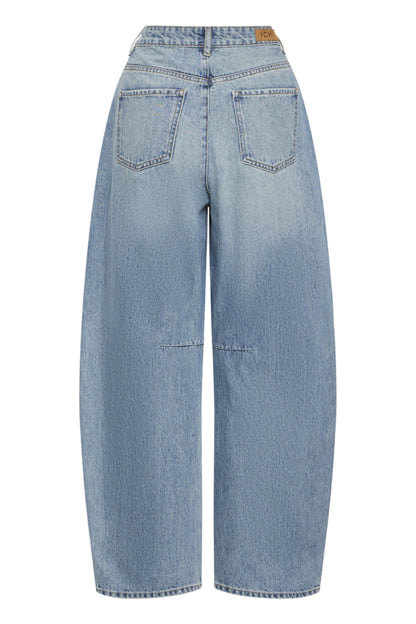 Classic Denim Barrel Leg Jeans
