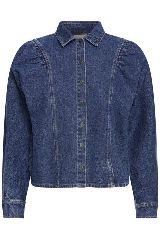 Ruched Detail Denim Shirt