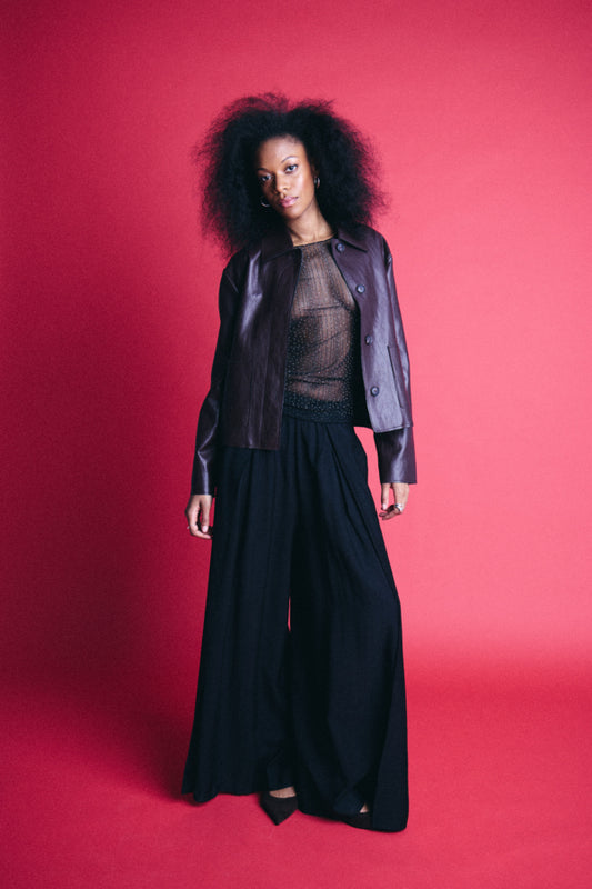 Black Wide Leg Capri Pants