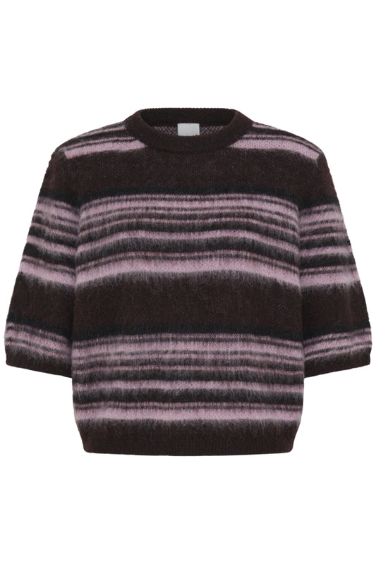 Stripe Knit Short Sleeve Jumper