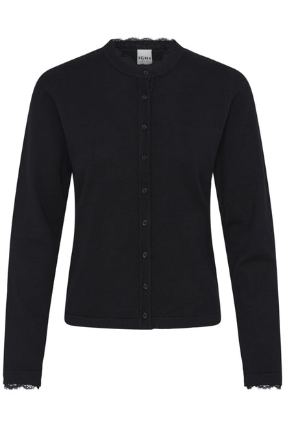 Lace Detail Black Cardigan