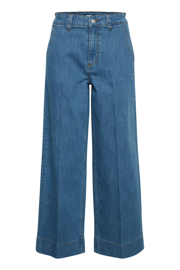 Ankle Length Wide Leg Jeans