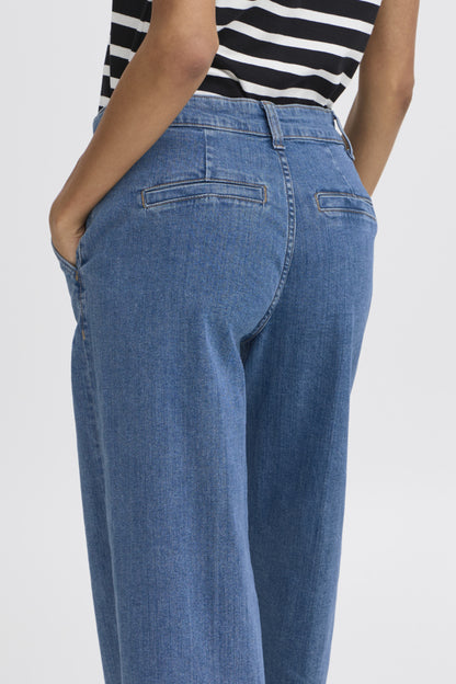 Ankle Length Wide Leg Jeans