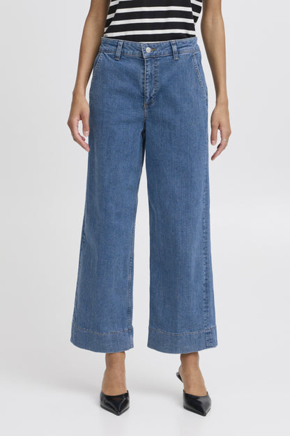Ankle Length Wide Leg Jeans