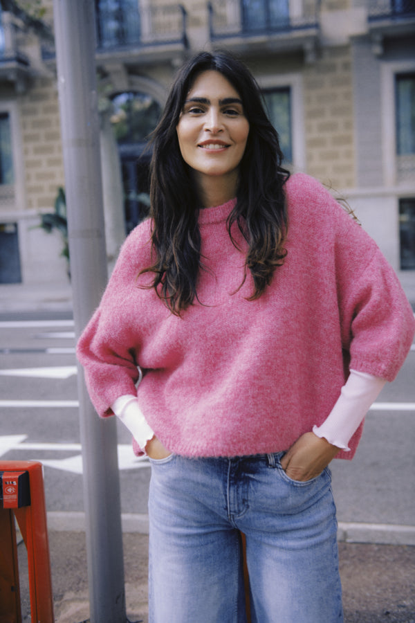 Boxy Knit Cropped Jumper