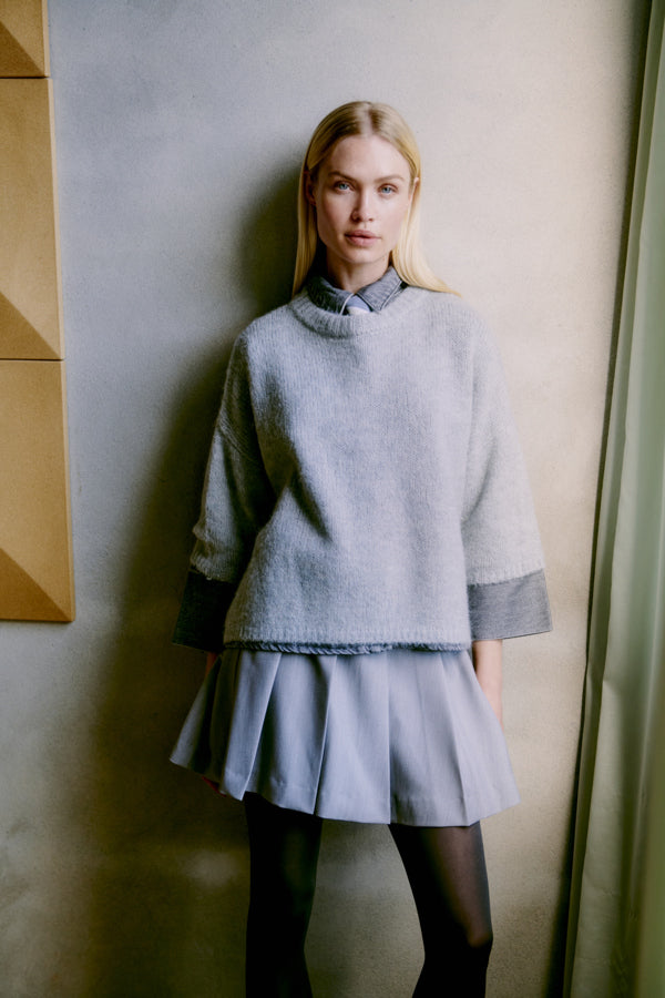 Boxy Knit Cropped Jumper