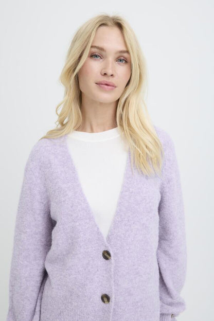 Frill Cuff Lilac Cardigan