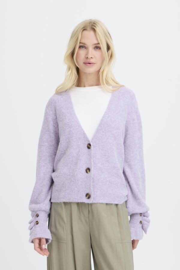 Frill Cuff Lilac Cardigan