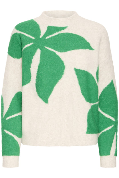 Abstract Cosy Jumper Greens