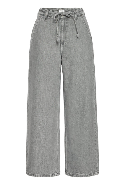 Wide Leg Grey Ankle Length Jeans