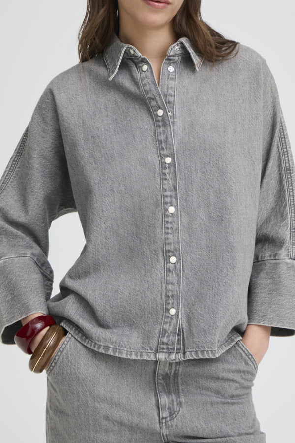 Grey Denim Shirt Jacket