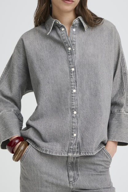Grey Denim Shirt Jacket