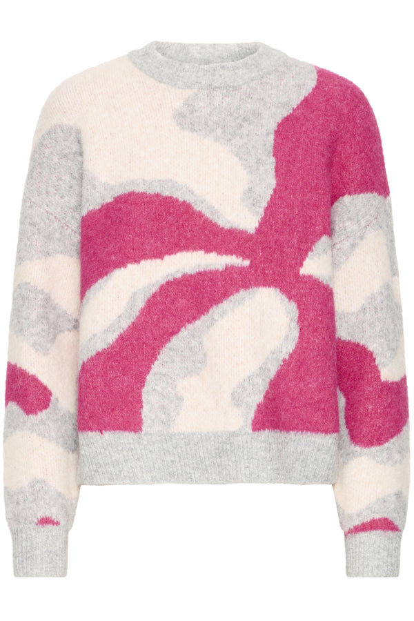 Abstract Cosy Jumper Pinks
