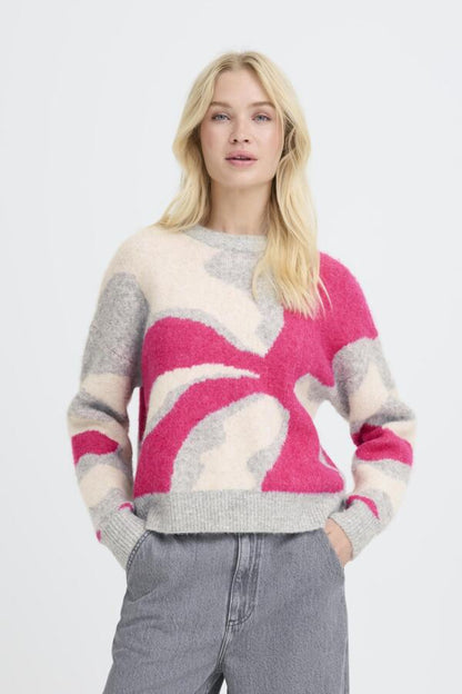 Abstract Cosy Jumper Pinks